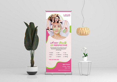 Beauty Spa Roll up banner advert advertise ai banner signage banners blue banner business roll up clean colorful corporate corporate roll up customizable eps eps file illustrator multipurpose print ready roll up