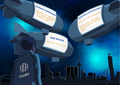 Infographic bitcoin concept illustration illustrator infographic quarter