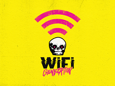 WiFi Generation 80s awareness branding graphic design lettering logo ortus poster punk skull sticker vintage wifi