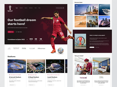 Worldcup2022 Qatar Website 2022 ball branding design football games icon photography qatar qatar2022 soccer sport typography ui ux web webapp website worldcup worldcup2022