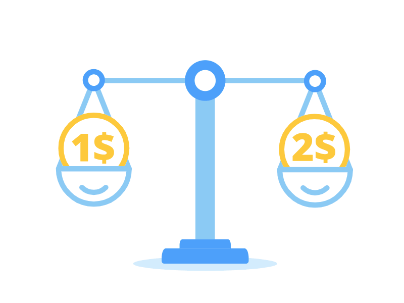 Scaling-up aftereffects animation balance money scale