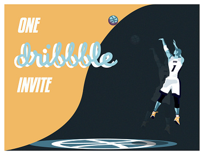 Dribbble Invite american basketball beautiful blue design draft dribbble dribbble best shot hellodribbble illustration invitation invite nba new nfl player sport usa vector yellow