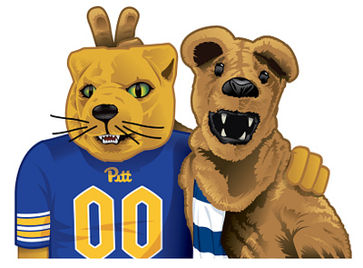 Pitt/PSU Mascots Illustration editorial illustration illustration print design sports vector