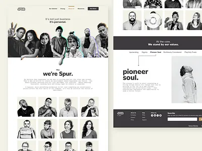 Spur About Us about about page branding clean ui design hospitality hr hrms landing page minimalist team team page uidesign visual design web web design website