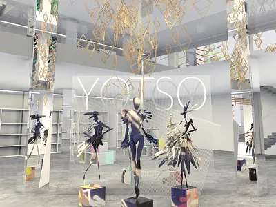Fashion House Interior 2020 trend 3d 3d art 3d modelling 3d models 3d visualisation architecture archviz interior fashion interior design luis vuitton mannequins vr