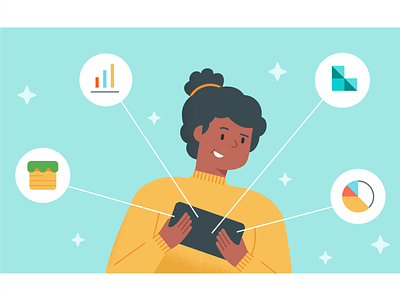 ᕙ| ” ◉ ◡ ◉ ” |ᕗ character character design curly female game gamer gamergirl illustration illustrator phone texture vector