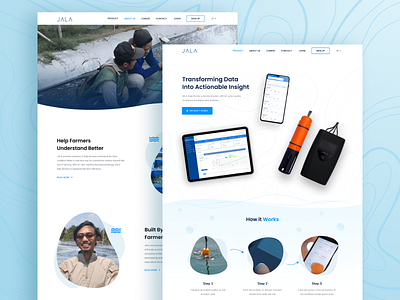 Jala Web Design & Development blue clean company company profile homepage iot landing page landingpage light startup tech uiux water web web design web developer web development website white wordpress