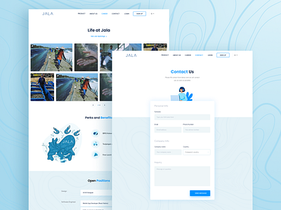 Jala Web Design & Development blue clean company company profile homepage iot landing page landingpage light startup tech uiux water web web design web developer web development website white wordpress