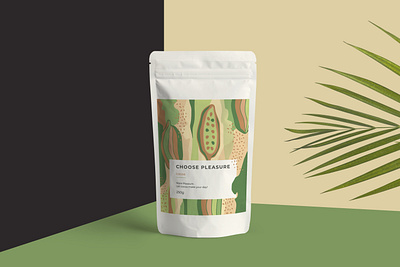 Cocoa Label art cocoa creative design grapgic design green illustraion label modern packaging