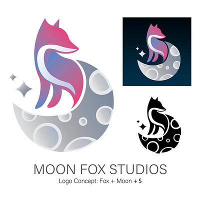 Moon Fox Studios Logo adobe adobe illustrator branding design fox logo icon illustration logo logo design logodesign vector web