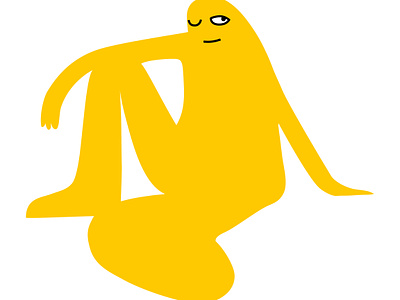 ambiotic branding cartoon character design dribbble illustration logo lounging mascot relaxing seated yellow
