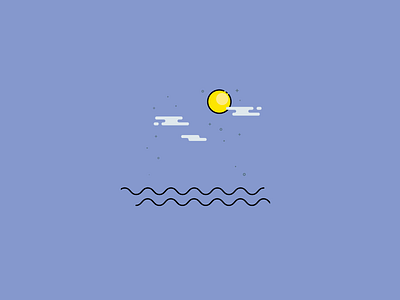 Lighthouse Dribbble 2d 2danimation after effects animation design flat illustration loop loop animation motion