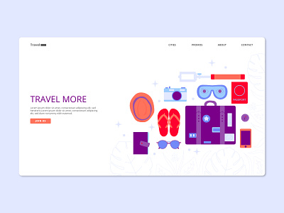 Travel Landing page design free download free vector freebie freepik illustration landing page landing page concept landing page illustration landing page ui travel ui vector illustration