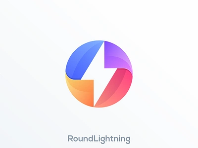 Round Lightning Logo Icon app app icon brand branding colorful design icon identity illustration lightning logo round simple ui vector