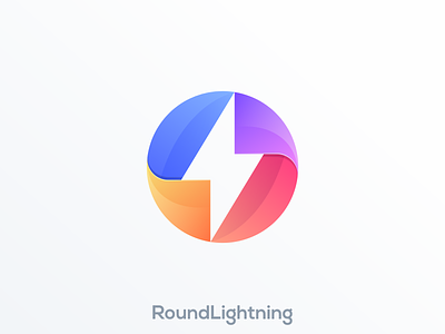Round Lightning Logo Icon app app icon brand branding colorful design icon identity illustration lightning logo round simple ui vector