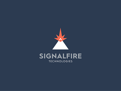 Signalfire Technologies branding design electronic fire flame geometry icon light logo mark minimal mountain peak programming prototype signal software tech top ui