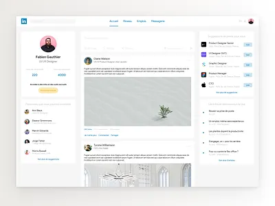 LinkedIn Concept Homepage application dailyui design interface ui ux webdesign