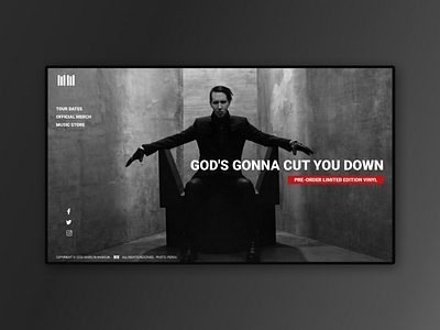 Marilyn Manson redesign website dark marilyn manson minimal music red ui web design website