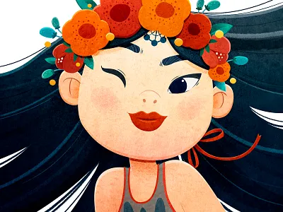 Girl art book character design face girl illustration illustrator person print watercolor