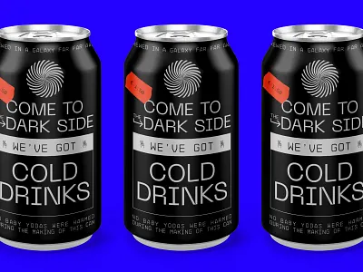 Unknown Imperial Drink baby yoda black branding can dark side drink illustration letters pack packaging star wars starwars type typography warmup yoda
