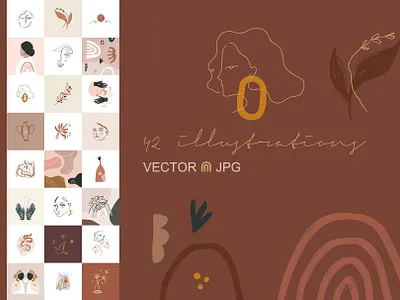 Terracotta Vector Illustrations Set abstract background boho design floral illustration illustration art illustrations minimal modern shape shape set shapes terracotta tropical vector vector art vector illustration vectorart vectors