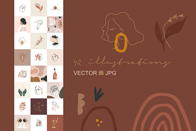 Terracotta Vector Illustrations Set abstract background boho design floral illustration illustration art illustrations minimal modern shape shape set shapes terracotta tropical vector vector art vector illustration vectorart vectors