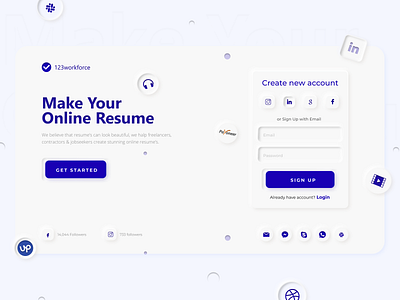 Neomorphism 2020 "123 workforce" app branding design neomorphism site design typography ui ux vector web