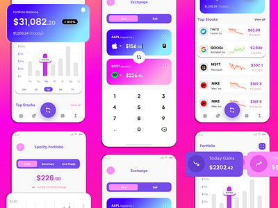 Trading App app chart app crypto crypto app cryptocurrency curencies design finance graph app investment app investments stock market stock trading stocks trading trading app trding ui ux