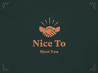 🤝 Nice To Meet You branding handshake handshake logo illustration logo mark symbol typography vector