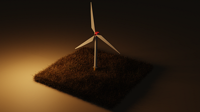 Sunset Wind Turbine 3d 3d art autumn blender blender3d blender3dart design fall summer sun sunset turbine wind