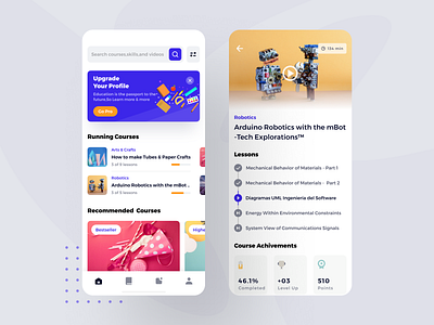 Educational Mobile App UI booking app course course app courses dashboard education app educational illustration learning learning management system mobile app online course online learning platform profile reading app social app streaming app student app tutorial webapps