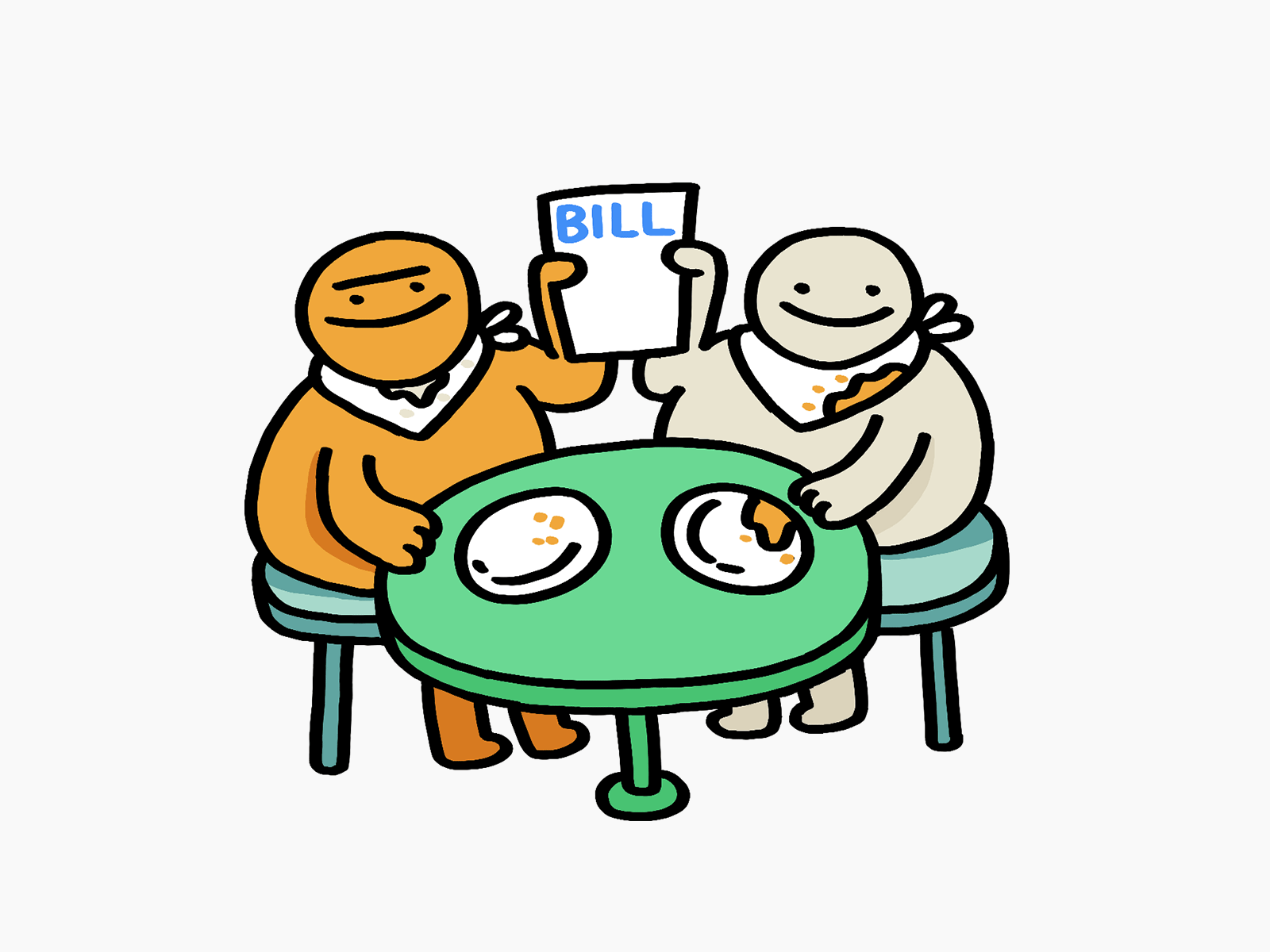 Venmo Sticker: Split the Bill dining out dinner frame by frame animation holler paying payment photoshop split the bill splitting the bill sticker stickers venmo