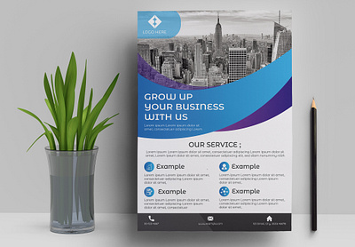 Flyer branding business clean corporate creative design flyer design vector