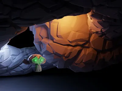 My first 3D experiment 3d blender cave displacement light procedural render rocks stone texturing