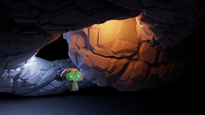 My first 3D experiment 3d blender cave displacement light procedural render rocks stone texturing