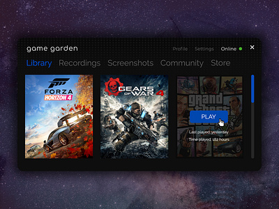 Game Library Concept App app application application ui design game games gaming library steam ui