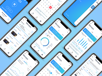 Moveyo - Mobile Application for GYM (Concept) aleksandarilic aleksandarilicdribbble aleksandarilicux app appdesign clean cleanui color design gym gym app gymdesignapp mobile product ui userexperience ux