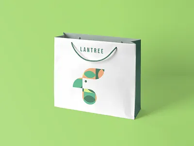 lantree bag art bag bio branding chicken clean design farm flat fresh green illustrator logo minimal shopping vector