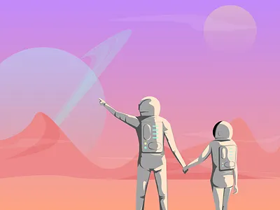 I'd travel the galaxy with you astronaut illustration space vector vector art