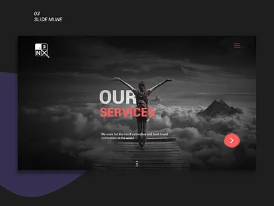 Website slide mune for netservex agency uiux