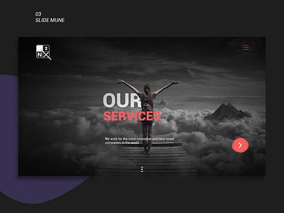 Website slide mune for netservex agency uiux