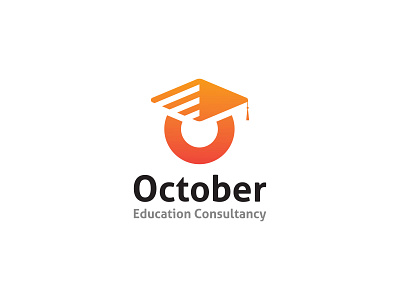 October Education Consultancy Logo Concept abroad branding colorfull consultancy creative education logo flat graduate icon illustration logo logobranding logotype minimal orange logo student study vector visa