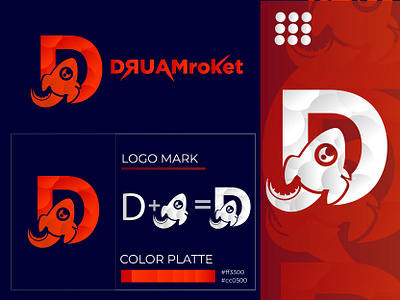 DRUAMROCKET LOGO astronaut astronomy company cosmos discovery emblem exploration flight fly future futuristic galaxy isolated launch logo orbit planet rocket satellite science