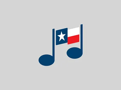 Texas Music flag flatdesign graphic icon identity illustration logo mark music note song texas vector