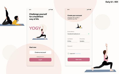 Daily UI :: 001 app daily ui dailyui design illustration procreate ui uidesign yoga