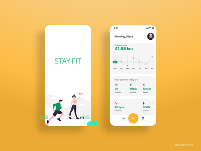 STAY FIT - Jogging Tracker App adobexd app appdesign design design inspiration fit fitness fitness app fitness center fitness club health app healty jogging jogging tracker logo tracker tracker app ui ux uxdesign