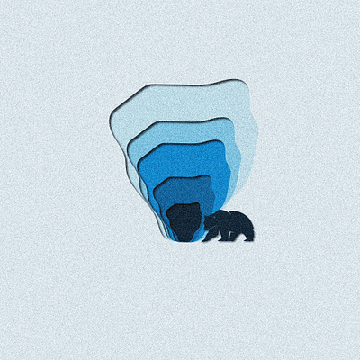 Bear Cave adobe illustrator cutout depth design illustration photoshop