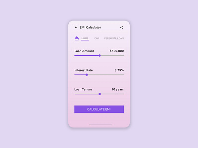 Daily UI | 036 - EMI Calculator daily ui 036 daily ui challenge emi calculator