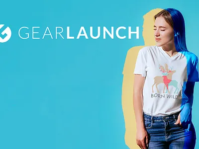 GearLaunch Facebook Cover Photo branding composite image design logo style typography