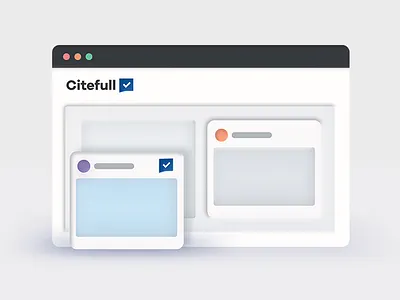 Citefull Browser Illustration 3d bubbly fact check flat flat design illustration